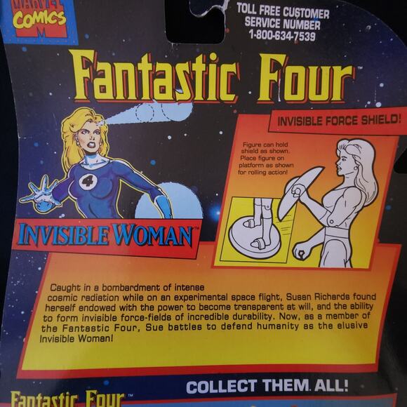 Toy Biz 1995 Marvel Fantastic Four Invisible Woman 5" Action Figure Clear Marvel - Picture 6 of 7
